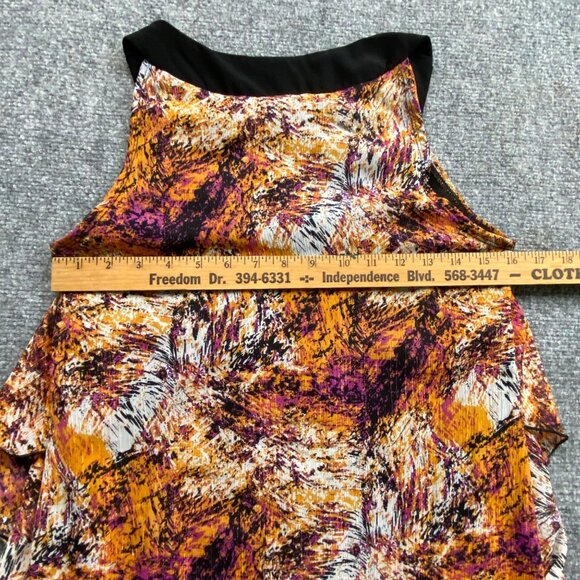 New Directions Top Womens S Sleeveless Layered Blouse Multicolor Abstract Flowy‎ - Picture 10 of 13